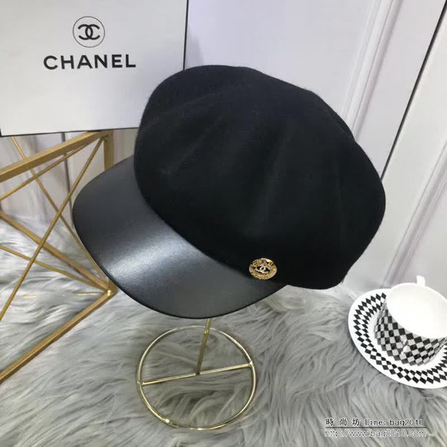 CHANEL香奈兒 秋冬新品 高端原版最新貝雷帽 百搭八角帽 皮帽簷鴨舌帽 LLWJ7001